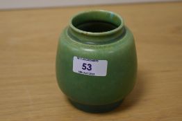 A Royal Lancastrian glazed pottery vase, of squat form, measuring 10cm tall