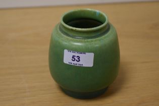 A Royal Lancastrian glazed pottery vase, of squat form, measuring 10cm tall