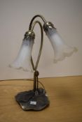 An Art Nouveau style pond lily lamp. height 41cm.