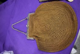 Two pre 1920s crocheted hand bags.