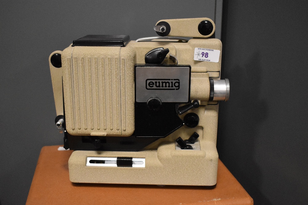 A vintage Eumig P8 projector with case.