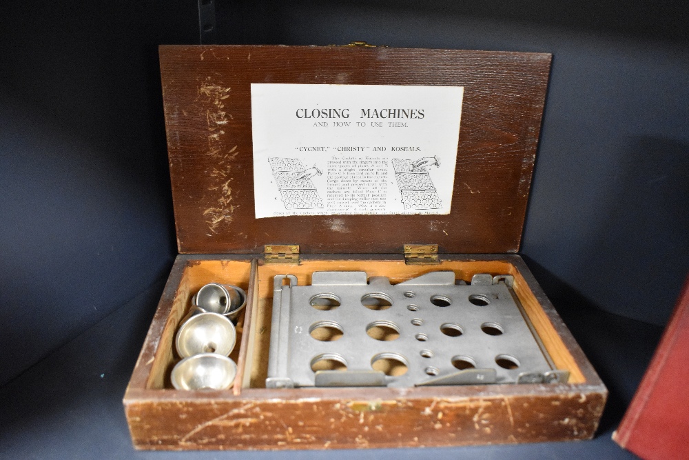 A selection of vintage pharmaceutical items, including pill roller and closing machine, books, and - Image 2 of 5