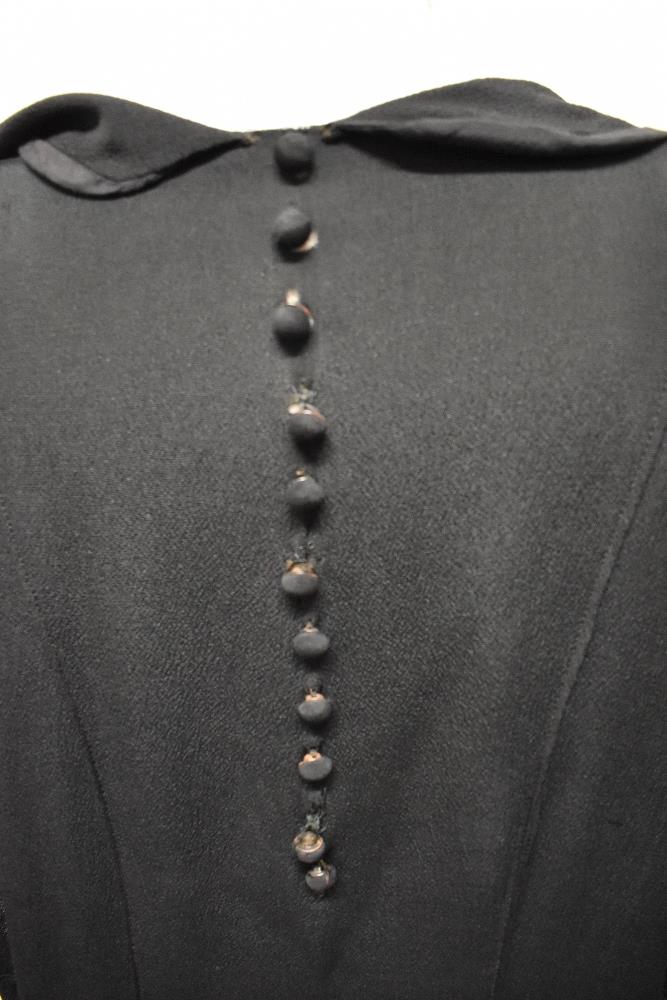 Two 1930s black dresses, including one of crepe with draped collar. - Image 5 of 6