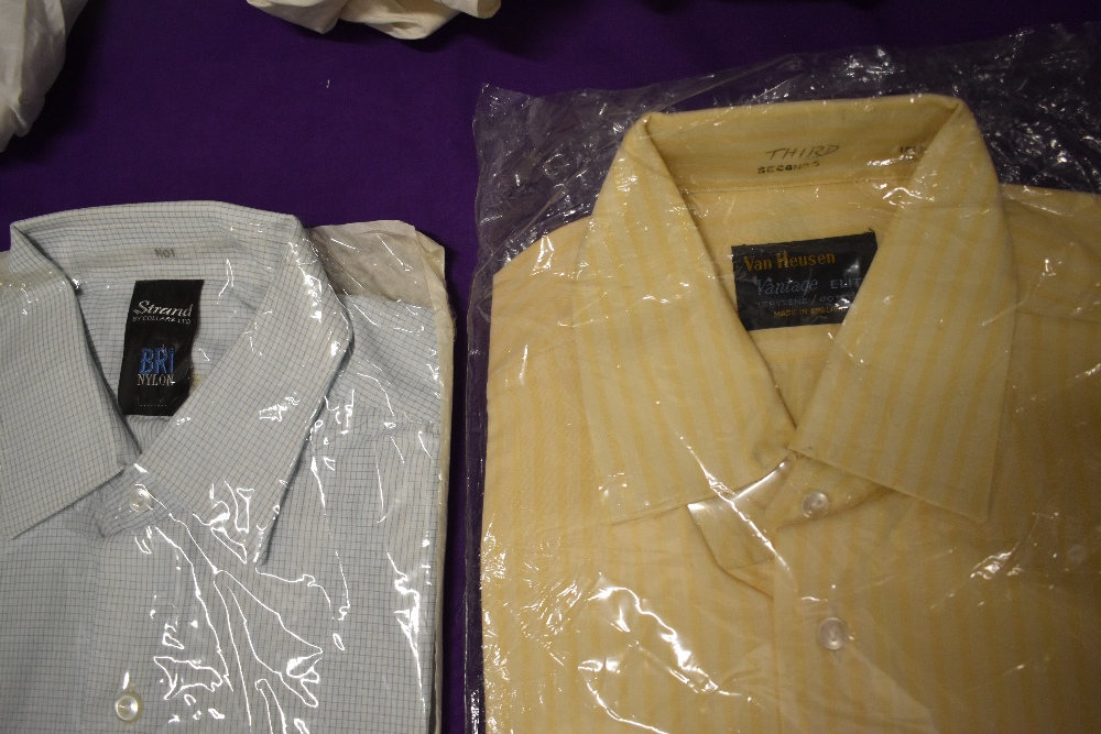 Seven gents shirts, five vintage old stock shirts and two 1940s collarless dress shirts. - Image 3 of 4