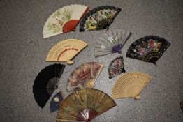 A selection of vintage and retro fans.