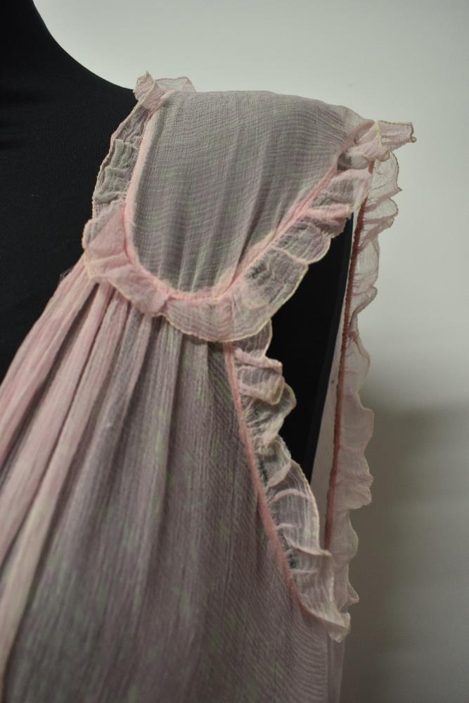 A floaty 1930s silk chiffon nightdress, in pale pink having delicate white floral pattern, cross - Image 13 of 13