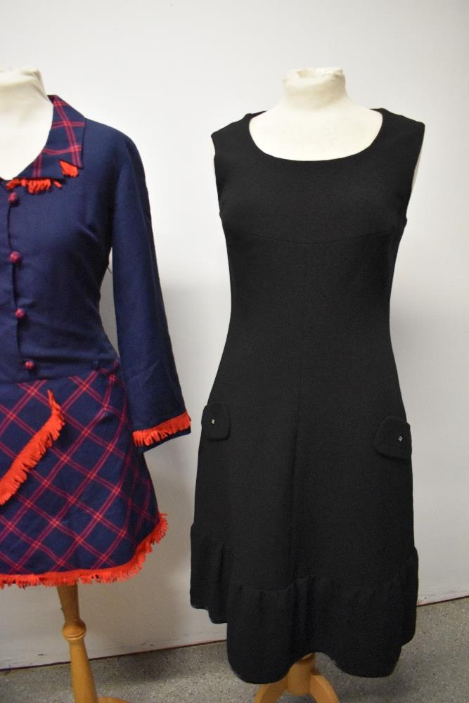 Three 1960s dresses, including unusual navy blue and red mini dress. - Image 5 of 7