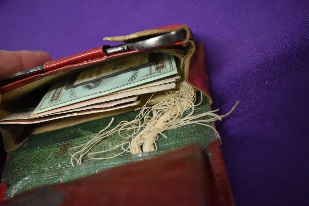 A Victorian green and red leather needle case and an 18th/19th century needle case. - Image 3 of 5