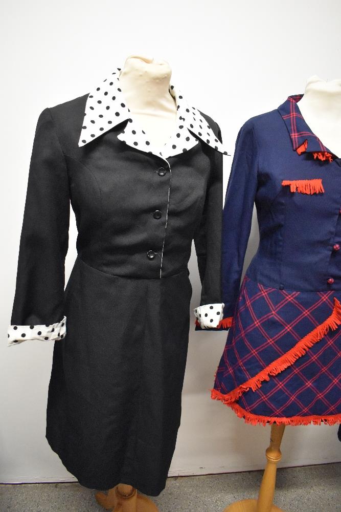 Three 1960s dresses, including unusual navy blue and red mini dress. - Image 4 of 7