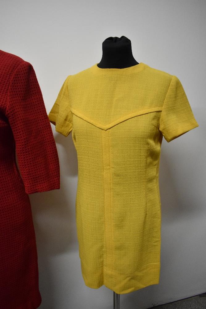 Two 1960s mini dresses and a textured red wool late 50s/ 60s dress. - Image 3 of 6