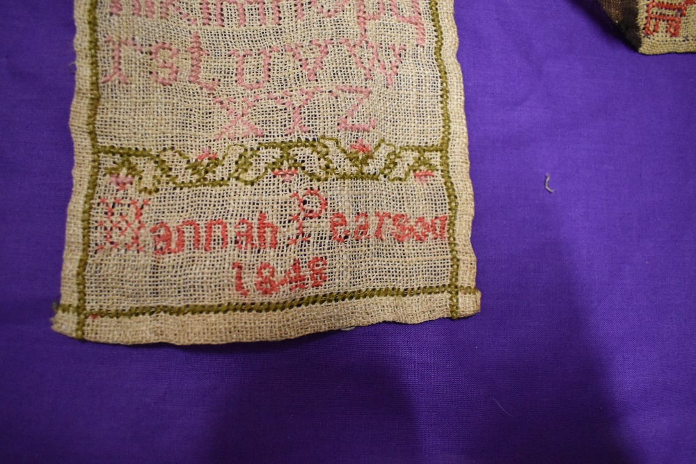 Four needlework samplers, two worked by Hannah Person, one dated 1848, another by Mary Eleanor - Image 5 of 7