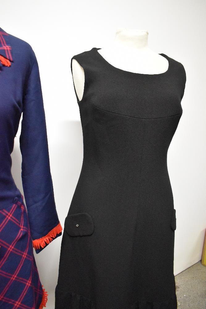 Three 1960s dresses, including unusual navy blue and red mini dress. - Image 6 of 7