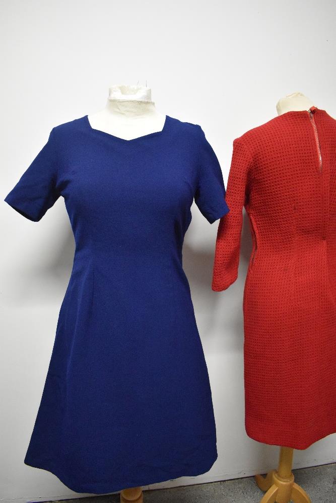 Two 1960s mini dresses and a textured red wool late 50s/ 60s dress. - Image 6 of 6