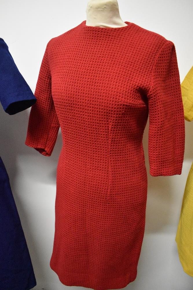 Two 1960s mini dresses and a textured red wool late 50s/ 60s dress. - Image 4 of 6