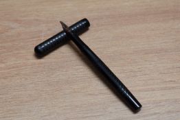 A Mabie Todd & Co Swan C2 BRD eye dropper fountain pen in chaised black hard rubber with safety