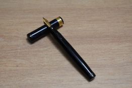 A Mabie Todd & Co Swan L470 leverless twist fill fountain pen in Black blue swirl with broad band to