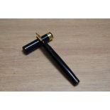 A Mabie Todd & Co Swan L470 leverless twist fill fountain pen in Black blue swirl with broad band to