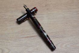 A Mabie Todd & Co 205/62 leverless twist fill fountain pen wine and silver with narrow band to the