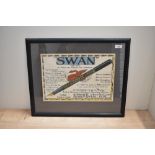 A framed and glazed Madie Todd & Bard advertising poster 'Swan the pen by which others are