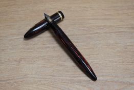 A Sheaffer Lifetime Balance 500 lever fill fountain pen in red striated with non white spot and