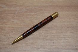 A small Mabie Todd Fyne Poynt propelling pencil in black and red hard rubber