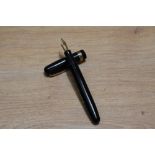 A Mabie Todd & Co Swan 3360 self filler lever fill fountain pen in black with three narrow bands