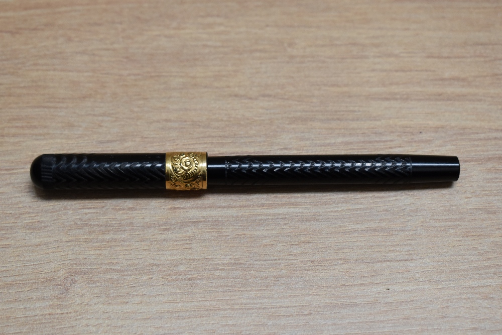 A Mabie Todd & Co Swan 2 Safety Screw cap eye dropper fountain pen in Chaised Black Hard Rubber with - Image 3 of 3