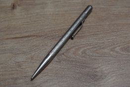 A Mabie Todd & Co Fyne Poynt white metal propelling pencil.