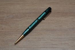 A Mabie Todd & Co Fyne Poynt propelling pencil in green snakeskin