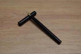 A Mabie Todd & Co Blackbird eye dropper fountain pen in Chaised Black Hard Rubber having Blackbird D