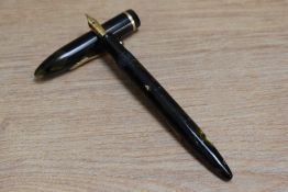 A Sheaffer Lifetime Balance 3-25 Slender lever fill fountain pen in marine green with white spot and
