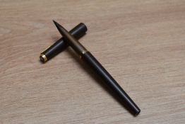 A Parker 50 Falcon cartridge fountain pen in matt brown