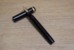A Sheaffer Lifetime Oversize Flat top lever fill fountain pen in black with white spot and single