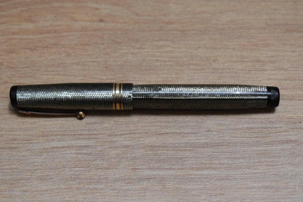 A Mabie Todd & Co Swan leverless twist fill fountain pen in light green lizard skin with one broad - Image 3 of 3