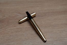 A Parker 65 consort aero fill fountain pen in rolled gold