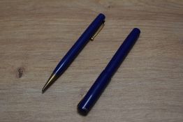 A Mabie Todd & Co Blackbird 5275 self filler lever fill fountain pen and Fyne Poynt propelling