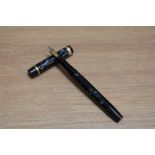 A De La Rue Onoto the Pen 6234/97 plunger fill fountain pen in blue black marble with broad band