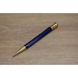 A Parker Duofold propelling pencil in lapis lazuli blue with white flecks