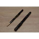 A Mabie Todd & Co Swan 205/47 leverless twist fill fountain pen and Fyne Point propelling pencil set