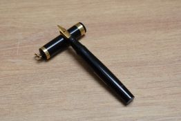 A Mabie Todd & Co Swan 54 Eternal (54 ETN) lever fill fountain pen in black with broad decorative