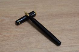 A Pelikan M150 piston fill fountain pen in black having Pelikan B nib