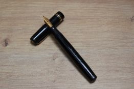 A Mabie Todd & Co Swan 2060 leverless twist fill fountain pen in black with one broad and two narrow