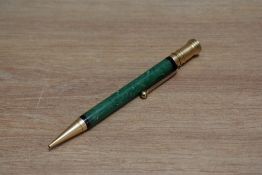 A Parker Duofold propelling pencil in jade green