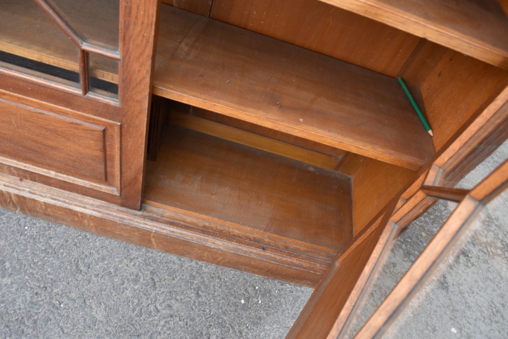 A 19th Century oak bookcase with astral glazed doors, dimensions approx. W113 D37 H144cm - Image 2 of 5
