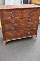 A 19th Century mahogany chest of two over three drawers (af)