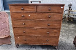 A Victorian mahogany chest of two over four drawers, width approx 119, height 122cm