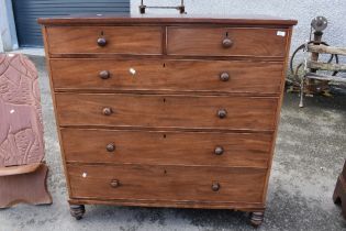 A Victorian mahogany chest of two over four drawers, width approx 119, height 122cm