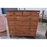 A Victorian mahogany chest of two over four drawers, width approx 119, height 122cm