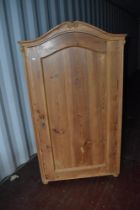 A natural pine wardrobe or hall robe of nice proportions, height approx. 175cm, width 97cm