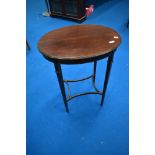 A 19th Century mahogany oval occasional table, width 58cm, height 73cm